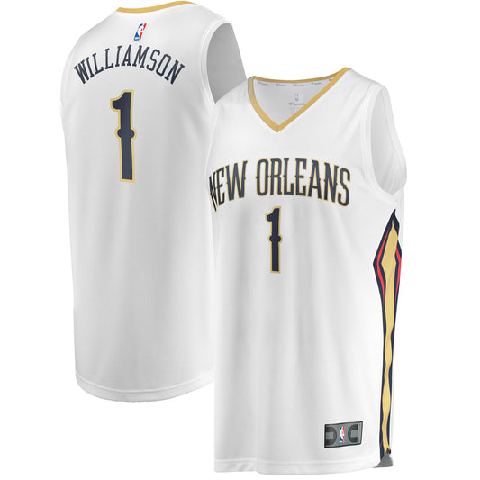 Zion Williamson New Orleans Pelicans Fanatics Branded Replica Fast Break Jersey White &#8211; Association Edition