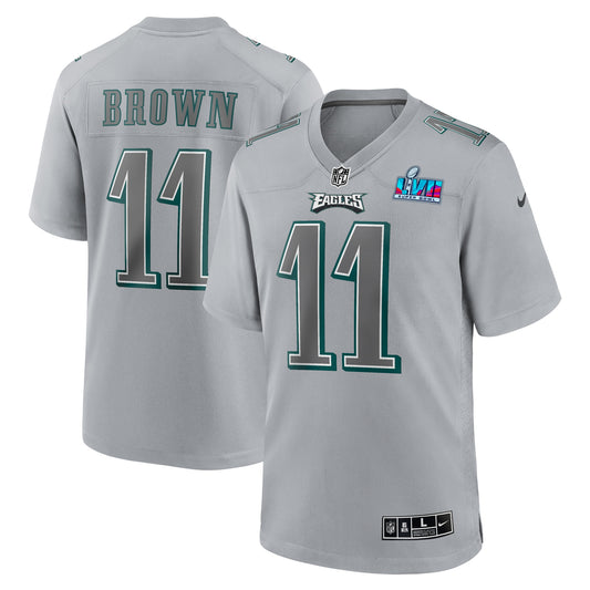 A.J. Brown Philadelphia Eagles Nike Super Bowl LVII Patch Atmosphere Fashion Game Jersey &#8211; Gray