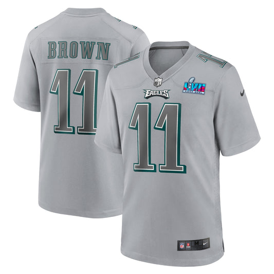 A.J. Brown Philadelphia Eagles Nike Youth Super Bowl LVII Patch Atmosphere Fashion Game Jersey &#8211; Gray