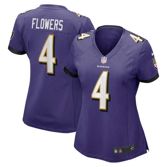 Zay Flowers Baltimore Ravens Nike Women&#8217;s Team Game Jersey &#8211; Purple