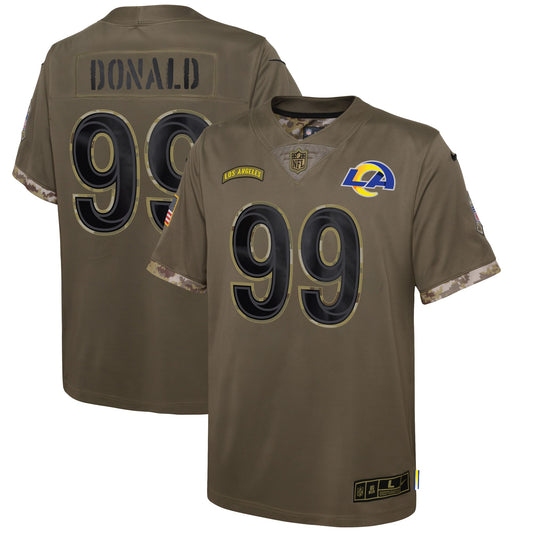 Aaron Donald Los Angeles Rams Nike Youth 2022 Salute To Service Player Limited Jersey &#8211; Olive