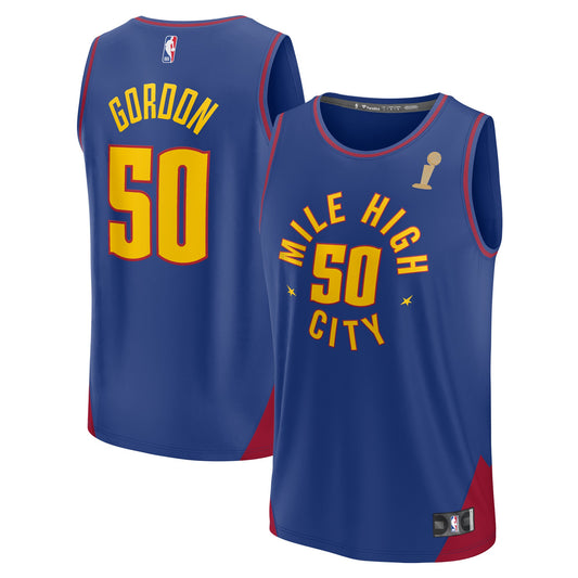 Aaron Gordon Denver Nuggets Fanatics Branded Blue 2023 NBA Finals Champions Fast Break Player Jersey &#8211; Statement Edition