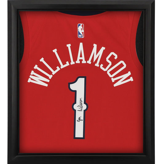 Zion Williamson New Orleans Pelicans Autographed Jordan Brand Red Swingman Jersey Shadowbox