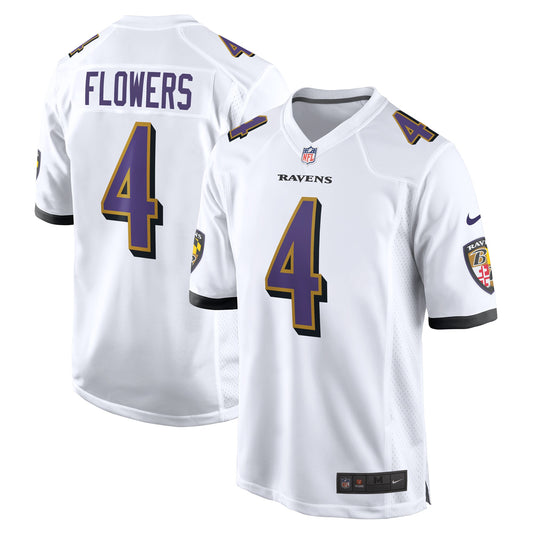 Zay Flowers Baltimore Ravens Nike Game Jersey &#8211; White